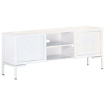 Tv-Meubel 115X30X46 Cm Massief Mangohout Wit