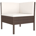 -Delige Loungeset Met Kussens Poly Rattan
