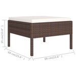 -Delige Loungeset Met Kussens Poly Rattan