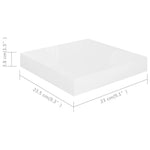 Wandschappen Zwevend 23X23,5X3,8 Cm Mdf Hoogglans Wit