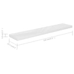 Wandschap Zwevend 120X23,5X3,8 Cm Mdf Hoogglans Wit
