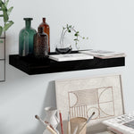 Wandschap Zwevend 40X23X3,8 Cm Mdf Hoogglans Zwart