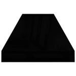 Wandschappen Zwevend 90X23,5X3,8 Cm Mdf Hoogglans Zwart