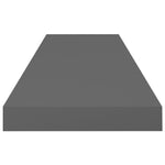 Wandschap Zwevend 80X23,5X3,8 Cm Mdf Hoogglans Grijs