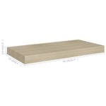 Wandschap Zwevend 50X23X3,8 Cm Mdf Kleurig Eiken