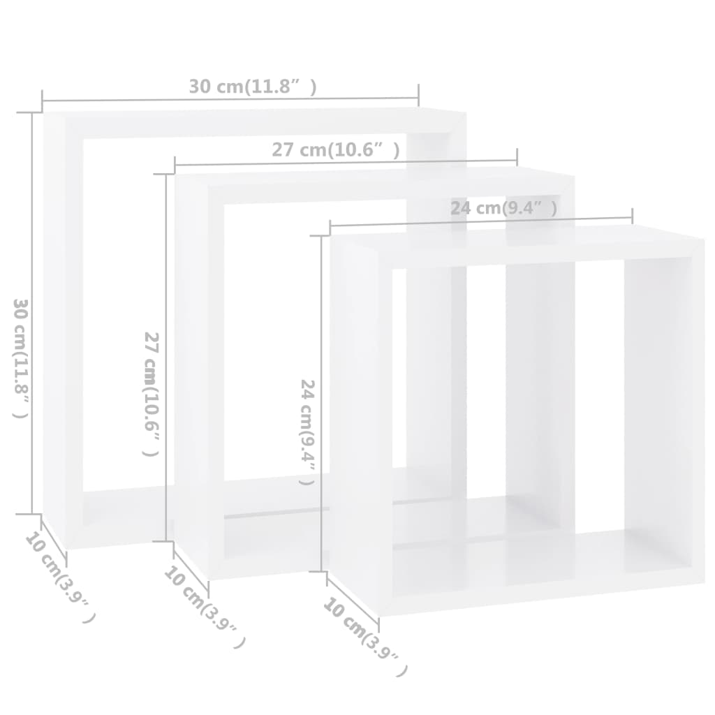 Wandschappen Kubus Mdf Wit