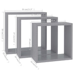 Wandschappen Kubus Mdf Grijs