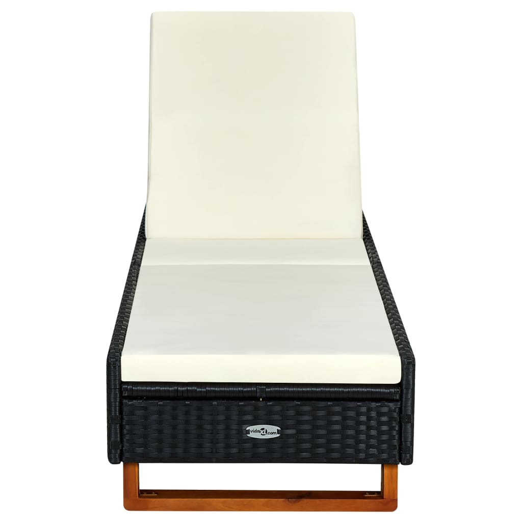 Ligbed Met Kussen Poly Rattan