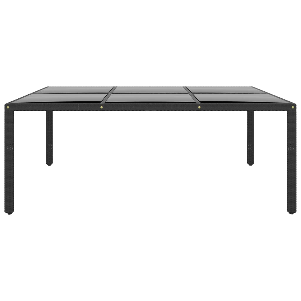 Tuintafel 200X50X75 Cm Gehard Glas En Poly Rattan