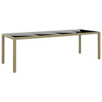 Tuintafel 250X00X75 Cm Gehard Glas En Poly Rattan