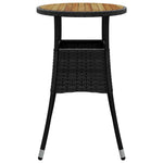 Tuintafel Ø60X75 Cm Acaciahout En Poly Rattan