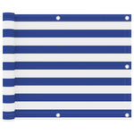 Balkonscherm Oxford Stof Wit En Blauw