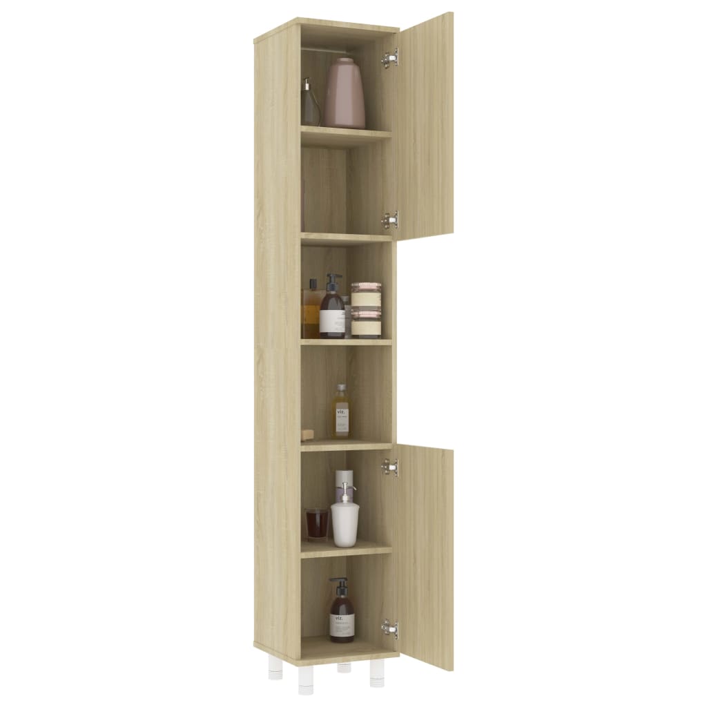 Badkamerkast 30X30X179 Cm Spaanplaat Sonoma Eikenkleurig
