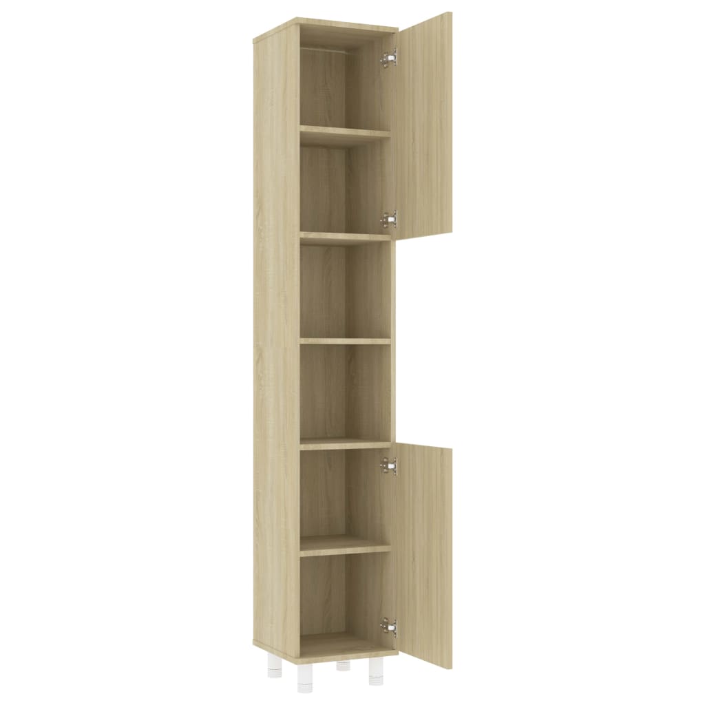 Badkamerkast 30X30X179 Cm Spaanplaat Sonoma Eikenkleurig
