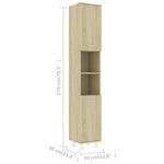 Badkamerkast 30X30X179 Cm Spaanplaat Sonoma Eikenkleurig