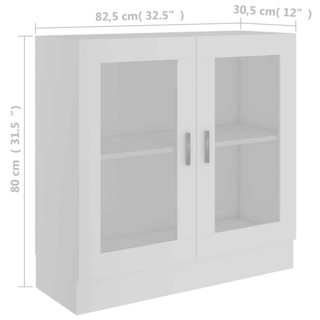 Vitrinekast 82,5X30,5X80 Cm Bewerkt Hout
