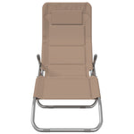 Ligbedden 2 St Inklapbaar Textileen En Gepoedercoat Staal Taupe