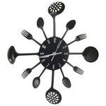 Wandklok Lepel-En-Vork 40 Cm Aluminium Zwart