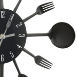 Wandklok Lepel-En-Vork 40 Cm Aluminium Zwart