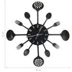 Wandklok Lepel-En-Vork 40 Cm Aluminium Zwart
