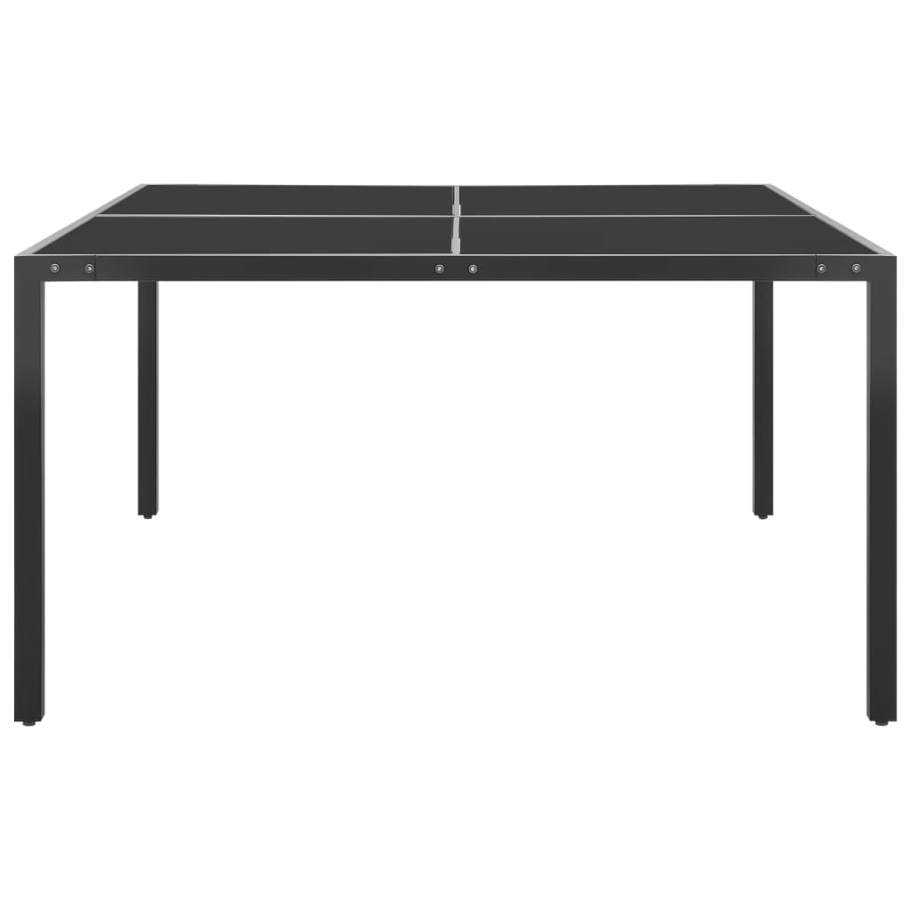 Tuintafel 130X130X72 Cm Staal En Glas Antracietkleurig