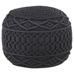 Poef Macramé Handgemaakt 45X30 Cm Katoen