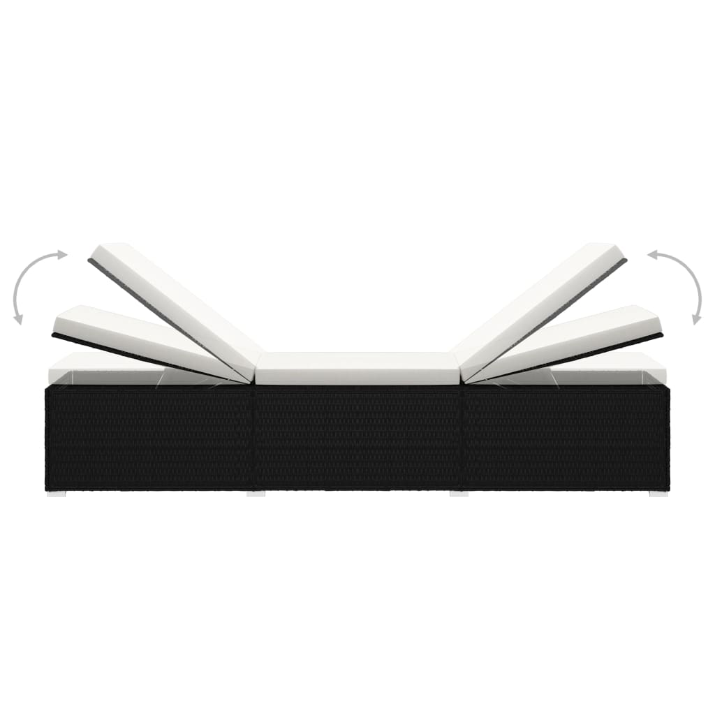 3-Delige Ligbeddenset Met Theetafel Poly Rattan