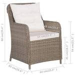 -Delige Tuinset Poly Rattan