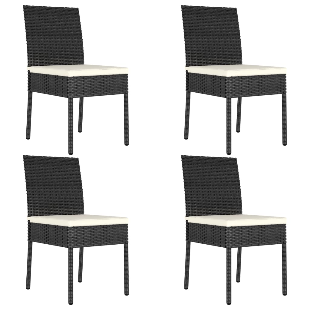 Tuinstoelen Poly Rattan Zwart