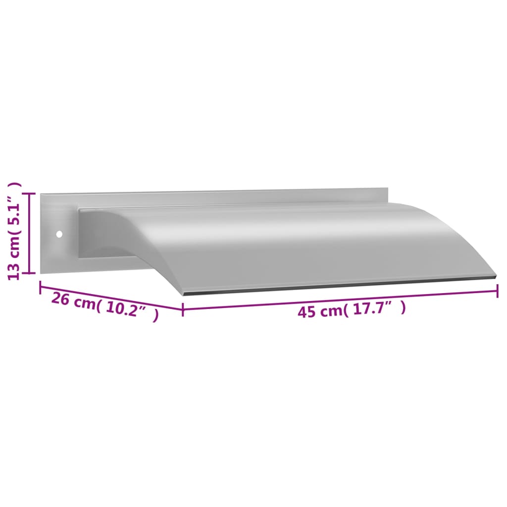 Zwembadfontein 45X26X13 Cm Roestvrij Staal Zilverkleurig Grijs