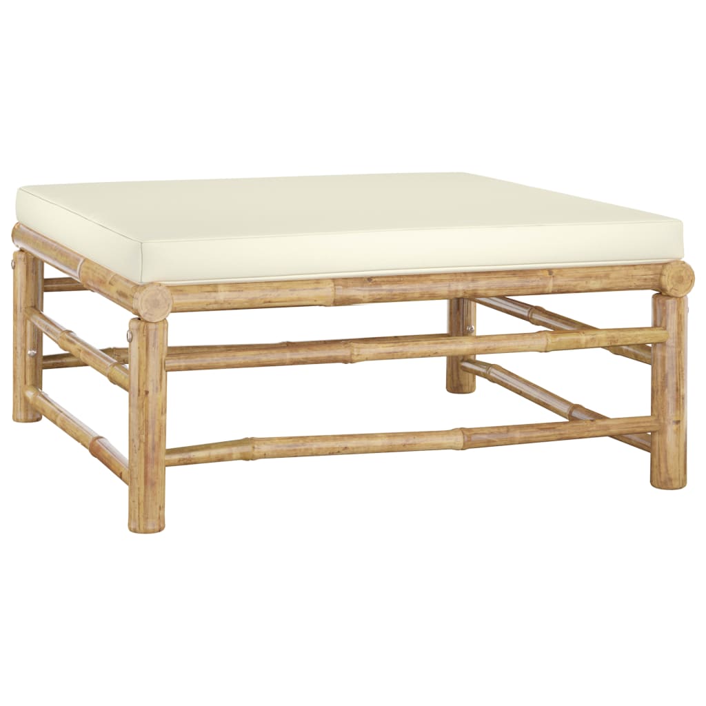 6-Delige Loungeset Met Witte Kussens Bamboe