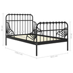 Bedframe Verlengbaar Metaal 80X130/200 Cm