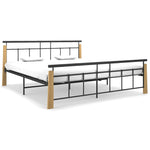 Bedframe Metaal En Massief Eikenhout