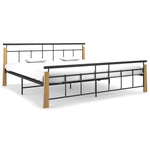 Bedframe Metaal En Massief Eikenhout