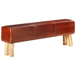 Bankje Turnbok Echt Leer En Massief Mangohout