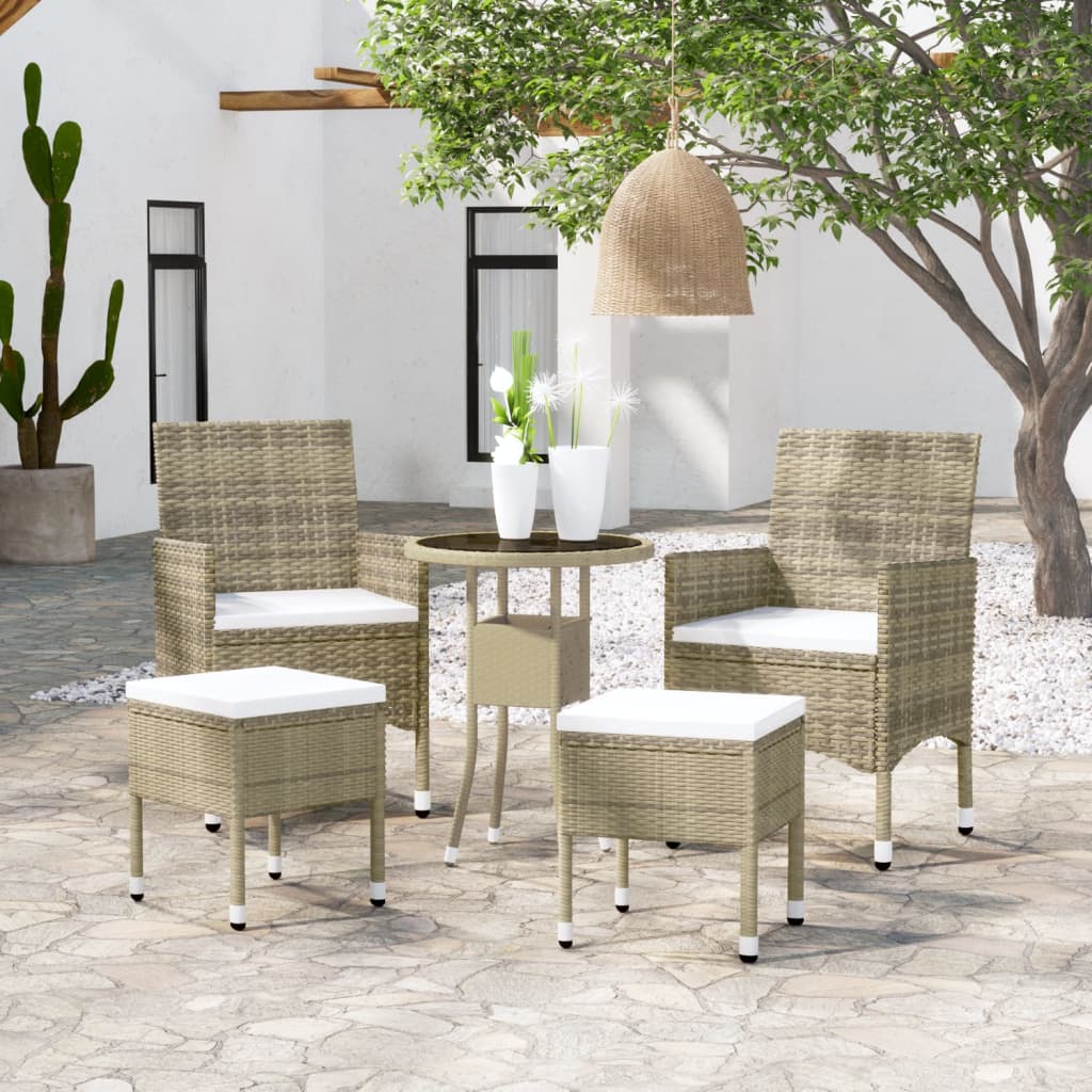 5-Delige Loungeset Poly Rattan