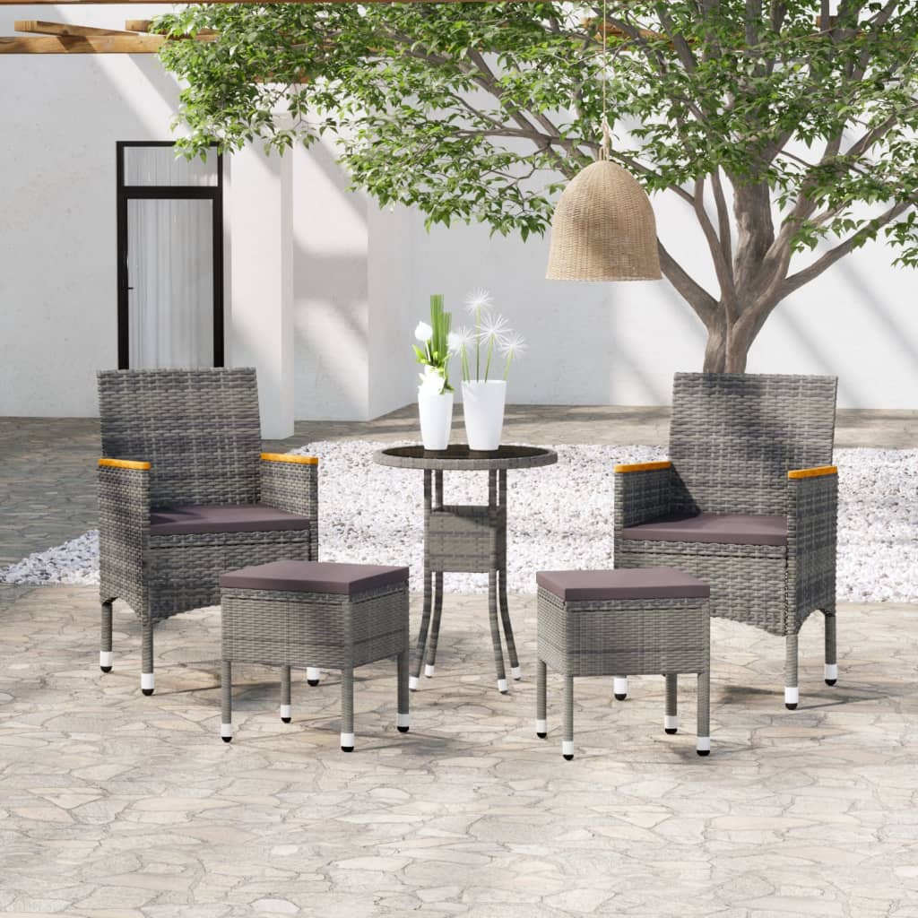 5-Delige Loungeset Poly Rattan