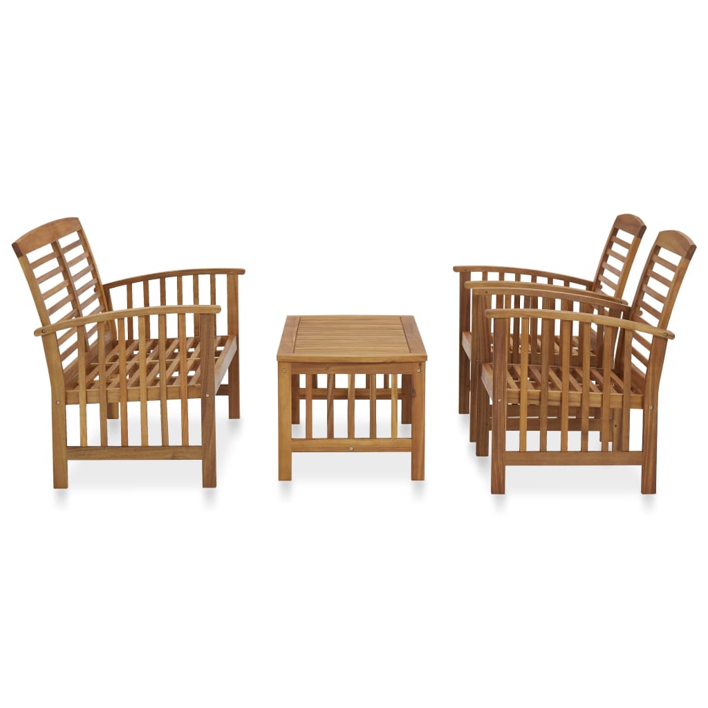 4-Delige Loungeset Massief Acaciahout