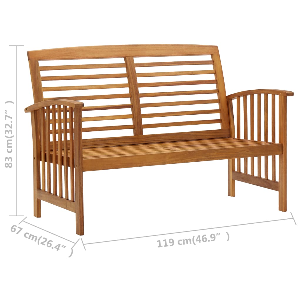 4-Delige Loungeset Massief Acaciahout