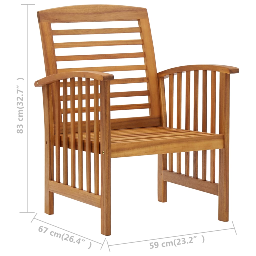 4-Delige Loungeset Massief Acaciahout