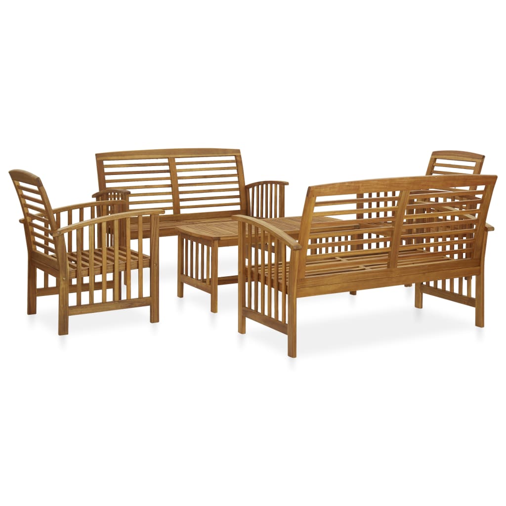 4-Delige Loungeset Massief Acaciahout
