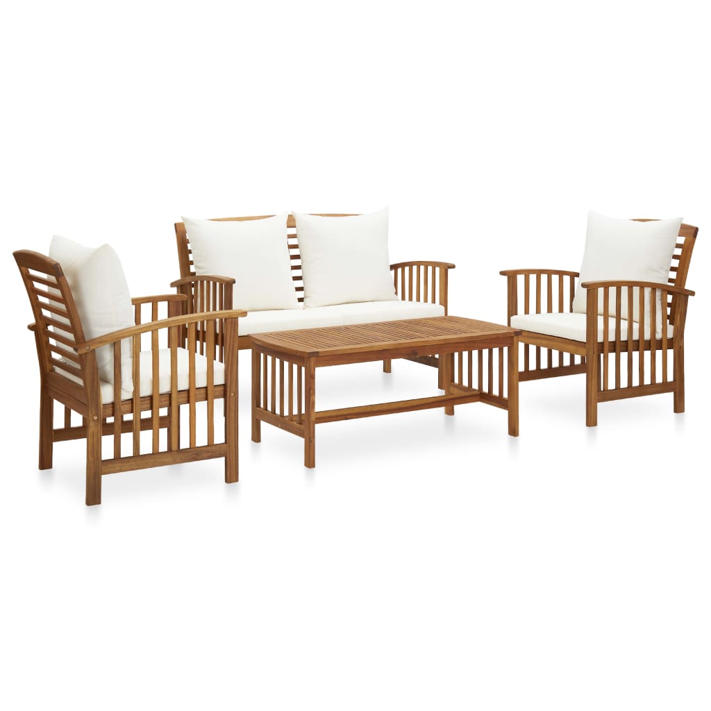 4-Delige Loungeset Massief Acaciahout