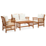4-Delige Loungeset Massief Acaciahout