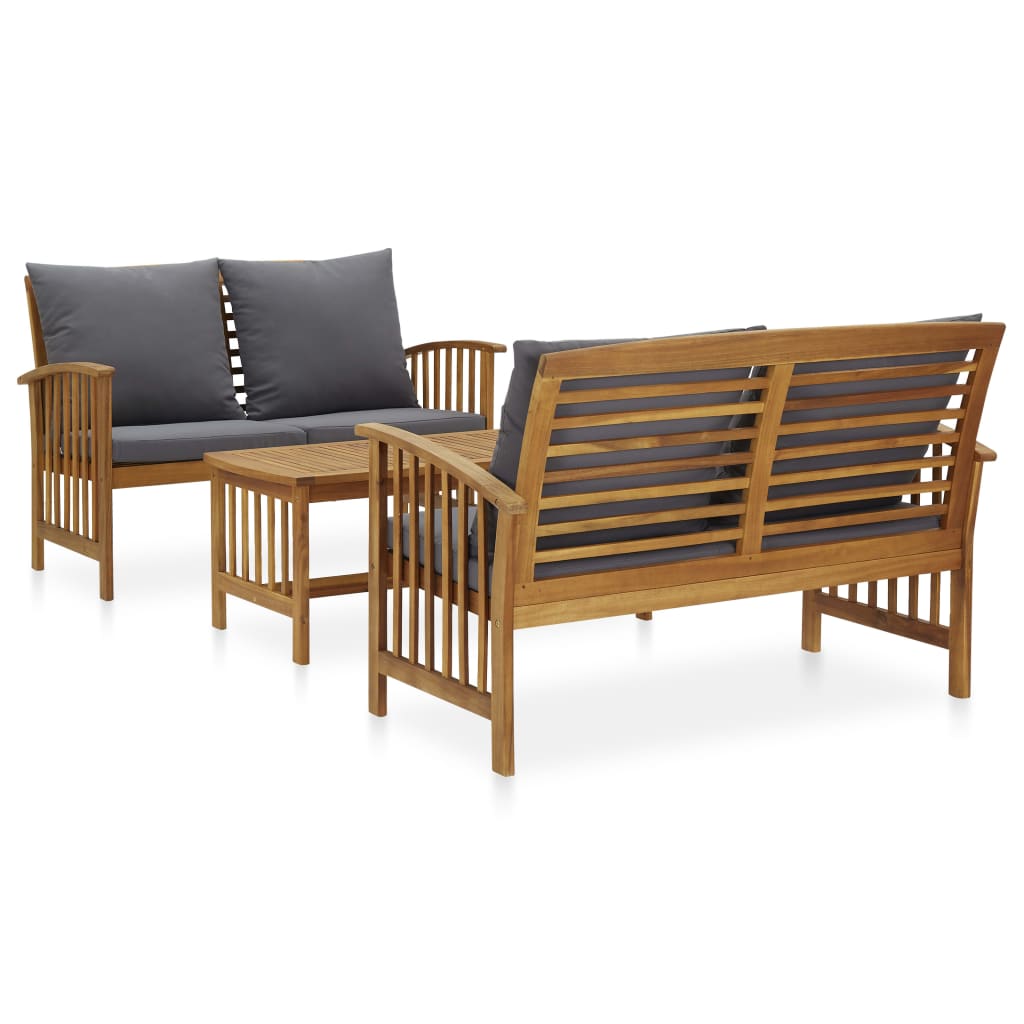 4-Delige Loungeset Massief Acaciahout