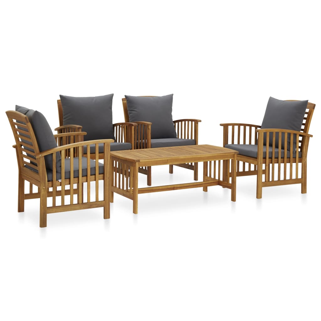 4-Delige Loungeset Massief Acaciahout