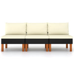 Voetenbank Poly Rattan En Massief Eucalyptushout