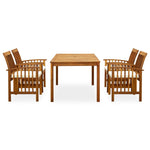 -Delige Tuinset Met Kussens Massief Acaciahout