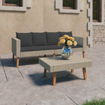4-Delige Loungeset Met Kussens Poly Rattan