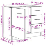 Wastafelkast 63X30X54 Cm Bewerkt Hout