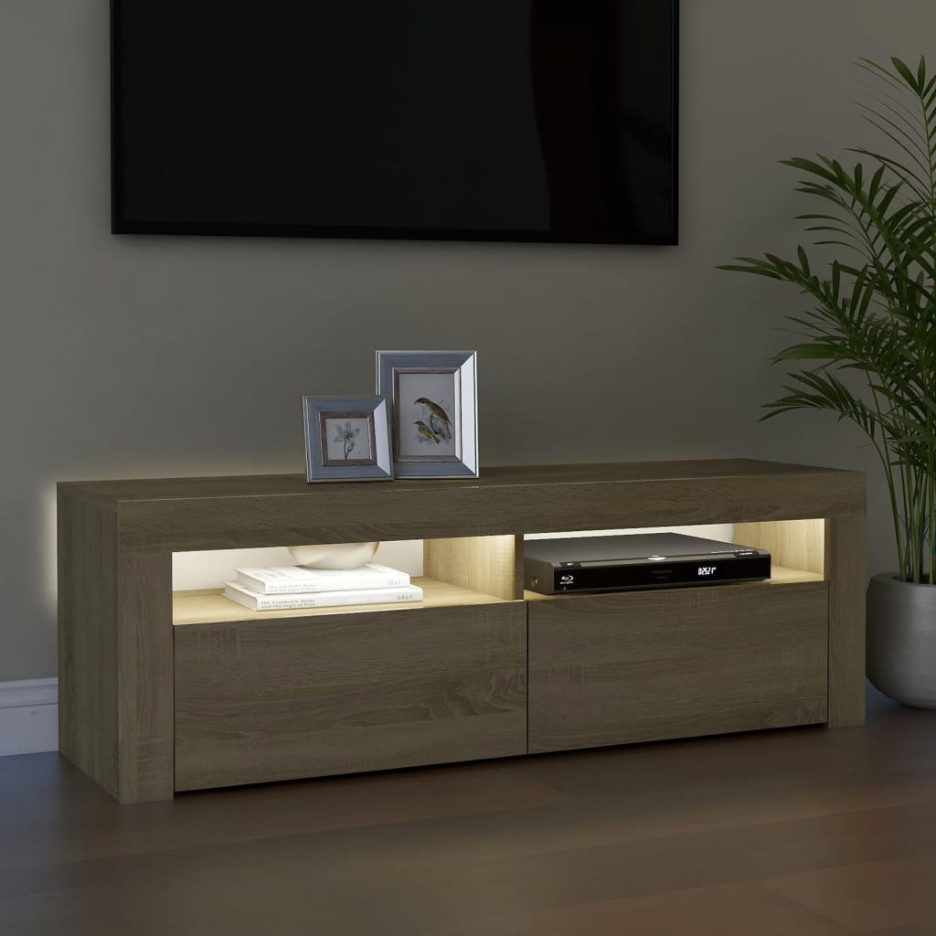 Tv-Meubel Met Led-Verlichting 120X35X40 Cm Kleurig